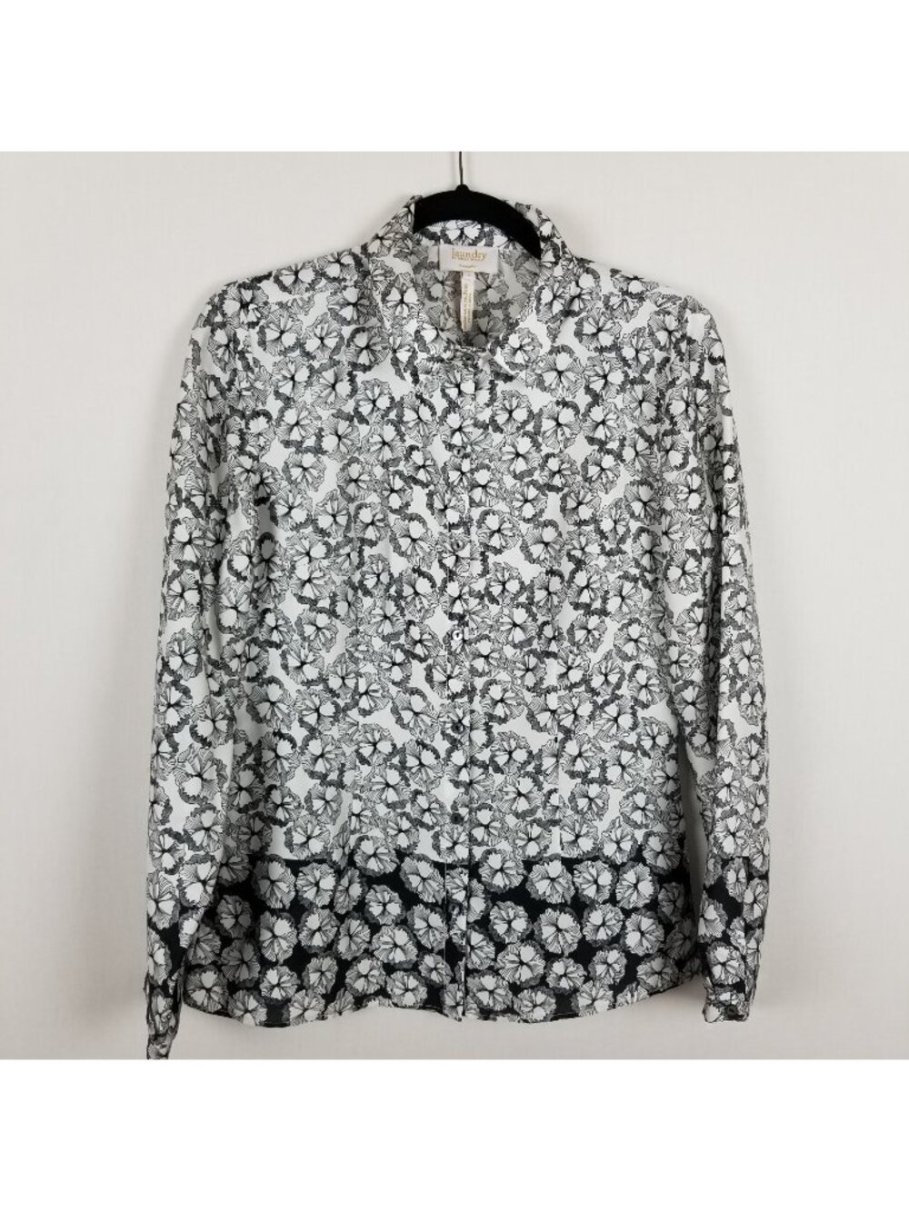 Laundry by shelli segal womens blouse polyester long sleeved button front size 2